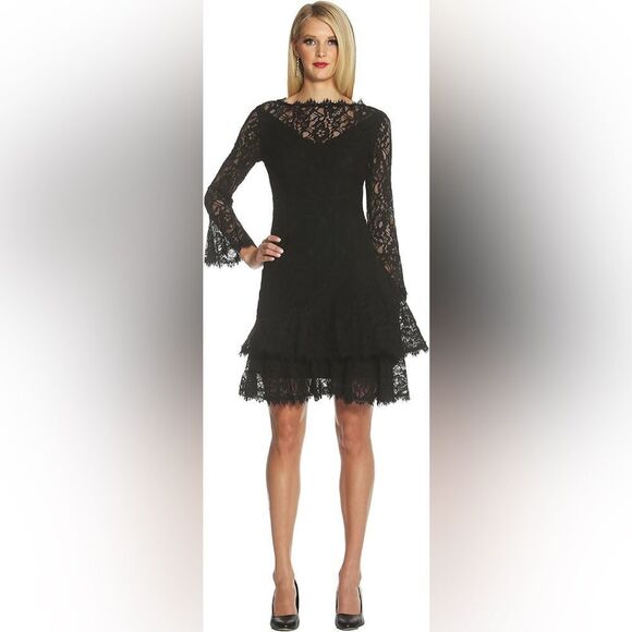 SHANI - Lace Dress with 2-tiered hem Size 16 - Picture 1 of 11